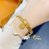 Pulsera de Oro de Arena Vietnamita Marca Sansheng Sanshi Fu Campana Feliz de Dos Mundos Pulsera de Tres Círculos Más Fácil de Combinar Pulsera de Círculo Delgado Precio de Mayoreo