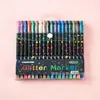 Venta Directa de Fábrica Set de Marcadores Brillantes de Doble Cabezal y Doble Color con Puntas Suaves para Dibujo Infantil y Graffiti, Plumas de Acuarela Acrílica de Color en Capas