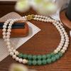 Collar de Perla de Agua Dulce Natural Jade Dongling Natural