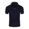 Nueva camisa POLO de verano transfronteriza para hombre 2022, de manga corta, color liso, versátil, elegante, informal y versátil