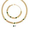 Collar y pulsera de cadena gruesa de metal con circonitas exageradas, colgante de nicho que no se decolora, cadena de clavícula, joyería para mujer