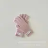 Luvas de tricô estilo coreano para crianças luvas de meio dedo com letra da moda luvas de cinco dedos quentes de inverno para bebê escola