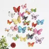 Estereoscópico 3D 24 Borboletas em Flores e Sombras de Borboletas Quadro de Feltro Parede de Fotos Adesivo de Parede de Borboleta Adesivo de Rosto Adereço para Fotos