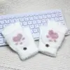 Guantes de felpa con garras de gato lindos para dedos medio descubiertos, guantes cálidos de pelo de visón, primera generación de pelo