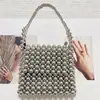 Bolsa Personalizada de Design de Nicho Estilo Francês para Mulheres, Bolsa de Mão de Verão, Mini Bolsa Tecida Elegante com Contas, Bolsa de Mão Versátil e Fashion