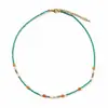 Collar y Pulsera Mixtos de Ojo de Gato Verde, Aventurina Naranja, Amatista, Perla de Agua Dulce Natural, Cadena para Clavícula Dopamina, Estilo Chino