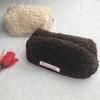 Bolsa de Lápices de Peluche Estilo Coreano, Gran Capacidad, Resistente a las Manchas, Estuche Simple de Lana de Cordero, Bolsa para Papelería, Monedero, Bolsa para Almacenamiento de Maquillaje