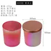 Taza de vidrio electrochapado para vela DIY hecha a mano casera recipiente para vela de aromaterapia de cera de soja Portavelas decoración taza vacía venta al por mayor