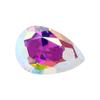 Anillo de gema sintética con forma de pera, circonita de color AB, un solo agujero, base puntiaguda, piedra desnuda, forma de gota, decoración facial