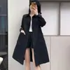 Jaqueta corta-vento de alta qualidade feminina longa 2024 primavera e outono nova versão coreana de solta moda moda casual casaco versátil tendência