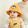 Chapéu de Bebê Fofo Pinguim Desenho Animado Chapéu de Pescador Crianças Meninos Meninas Primavera Outono Proteção Solar Chapéu de Sombra Chapéu Bordado
