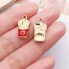 Aleación Goteante de Aceite Dibujos Animados Helado Hamburguesa Pastel Pendientes Llavero Collar Colgante Colgante Pequeño Accesorios para Joyería DIY