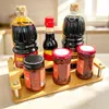 Estante creativo de bambú para condimentos, sal, salsa, vinagre, tapete para condimentos, botella de bambú multicapa