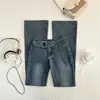 2026 Estación Independiente Primavera/Otoño Nuevos Pantalones Largos de Mujer Cómodos Micro-Acampanados Moda Versátil Tendencia Callejera Pantalones Largos de Mezclilla