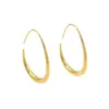 Pendientes Transfronterizos de Acero de Titanio Chapados en Oro de 18 Quilates para Mujer, Pendientes de Aro Lisos Geométricos, Pendientes de Alta Gama, Lujo Ligero, Sensación de Alta Gama, Verano