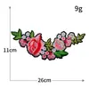 Par de Flores de Rosa Bordadas Tecido Adesivo Bordado Estilo Chinês Casaco Casaco Roupa Patch Bordado DIY