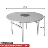 Mesa Barbacoa Mesa para Fondue de Acero Inoxidable Mesa para Cocina de Gas o Inducción Mesa y Silla Restaurante Barbacoa Mesa de Comedor Plegable Generosa Mesa Mesa Redonda Pequeña