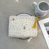Bolsa Cosmética Linda Azul Caricatura Mini Billetera Algodón Puro Bolsa Pequeña de Tela Auriculares Lápiz Labial Bolsa de Almacenamiento Portátil