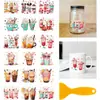 Pegatinas de transferencia en frío pintadas a mano con acuarela para tazas de vidrio y cerámica, pegatinas decorativas DIY para tazas y frascos, pegatinas creativas hechas a mano culturales y creativas