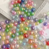 Cuentas redondas acrílicas iridiscentes mate de 16 mm, accesorios de cuentas para DIY para cadenas de teléfono, llaveros, colgantes y materiales decorativos