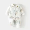 Macacão de Bebê para Meninas, Novo Estilo Outono e Inverno, Algodão Acolchoado, Roupa de Algodão Engrossada e Quente para Meninos