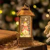 Lámpara de Viento Navideña Lámpara de Cristal Lámpara de Papá Noel Decoración para Fiesta de Navidad Adornos Navideños Regalos de Navidad