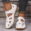 Sandálias Retro Artesanais de Verão Plus Size Transfronteiriças com Solas Macias, Vazadas Respiráveis de Velcro Casuais para Mulheres
