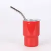 Amazon Juego de 3 oz de Acero Inoxidable Mini Copa de Vino Taza para Coche Taza con Popote de Doble Pared Termo Taza Portátil para Coche