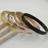 Acero de Titanio Ranura Anillo Liso Hebilla de Pulsera Oro Anillo Liso Fabricante de Pulseras de Acero de Titanio Galvanoplastia Oro de 18K Al por Mayor