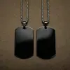 Amazon Transfronterizo Collar Negro de Acero Inoxidable Marca Militar para Hombres y Mujeres de Moda Hip-Hop Personalizado Joyería de Acero de Titanio con Fotos Grabadas