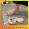 2025 Nuevos Zapatos de Playa Chanclas para Mujer Verano Calzado de Exterior de Moda Encaje Suela Gruesa Tacón de Cuña Chanclas Chanclas de Vacaciones