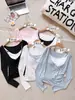 Conjunto de Dos Piezas Camisola de Encaje Patchwork Estilo Deseo Puro Camiseta de Manga Larga con Cuello en V Profundo Top Corto Ruched Estilo Hot Girl Ajustado