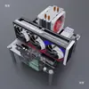Gabinete de computadora de marco abierto, acrílico totalmente transparente, soporte de plataforma de prueba, soporta placas base MATX y ATX