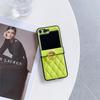 Funda para teléfono Samsung ZFlip5 con hebilla de anillo ondulado para ZFlip6/4 generación, funda protectora de cuero plegable con borde cruzado