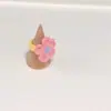 Anillo de Flor Tejido de Lana Hecho a Mano Transfronterizo de Amazon Anillo Lindo Corazón de Chica de Primavera Accesorios Versátiles de Color Contrastante