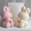 Tulipa geométrica coelho vela perfumada gesso ornamentos molde de silicone diy coelho de desenho animado molde de pedra perfumada