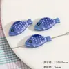 Contas Cerâmicas Criativas de Peixe Pequeno Pintadas à Mão Contas de Cordão Artesanais Contas Soltas Pulseiras Brincos Pingentes DIY Acessórios para Joias
