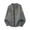 Suéter Cardigan de Color Sólido Simple de Alta Calidad para Hombre, Tejido Versátil, Ropa de Abrigo Holgada, Tendencia Primavera y Otoño 2026