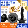 Tornillos Autorroscantes Combinados con Arandela Plana de Cabeza Phillips para Reparación de Automóviles, Guardabarros, Parachoques, Tornillos con Arandela Grande