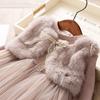 Falda para Niñas 2023 Otoño e Invierno Nuevo Estilo Coreano para Niña Terciopelo Imitación de Visón Estilo Occidental Forrada de Terciopelo Vestido Cálido