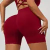 Shorts Esportivos Transfronteiriços Levanta Bumbum, Shorts Fitness Sem Costura Estilo Europeu e Americano, Calças de Yoga Esportivas para Exterior com Cintura Alta e Controle de Barriga