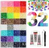 Em Estoque Atacado Conjunto de Cores Mistas com 40 Compartimentos Strass de Resina com Fundo Plano 3mm Acessórios para Unhas Artesanais DIY Acessórios para Roupas