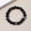 Pulsera personalizada para hombre con cuentas negras de piedra volcánica, diseño de nicho retro de alta gama, joyería para amantes del estilo frío