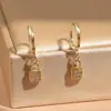 Lote mixto de varios estilos aretes de oro para mujer con colgante geométrico de circón microincrustado joyería de oreja de nicho de alta gama