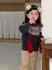 [Turanka] Roupas Infantis 2025 Inverno Novo Estilo Coreano Roupas Infantis Conjunto de Suéter de Tricô para Meninas