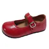 Zapatos Mary Jane Retro Redondos Lindos para Mujer, Otoño 2026 Nuevos Zapatos Planos de Cuero Versátiles Estilo Francés Estilo Británico