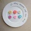 Nuevos accesorios coloridos brillantes de resina de girasol para clips de pelo de pegamento de crema DIY, fundas de teléfono, zuecos y accesorios de pulsera