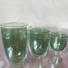 Vaso de Vidrio de Color Soplado Artificialmente de Alto Brillo, Aislamiento de Doble Capa Transfronterizo, Sin Tapa, para el Hogar y la Oficina, Antiescaldante y Aislante térmico