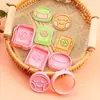 Molde para Galletas Serie de Meditación Zen Molde 3D de Caricatura Cara Sonriente Zen Galletas Impresas DIY de Meditación Simulada