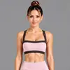 Conjunto de sujetador deportivo y leggings para yoga transfronterizo, diseño de bloques de color, cintura baja, secado rápido, adecuado para actividades al aire libre, uso casual y fitness, conjunto para mujer
